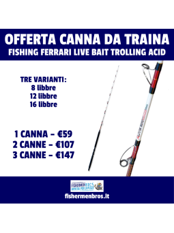 CANNA DA TRAINA FISHING FERRARI LIVE BAIT TROLLING ACID